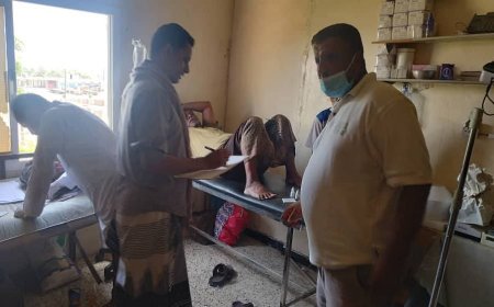 بتوجيهات مدير عام صحة لحج نزول فريق طبي لمعاينة نزلاء السجن المركزي بصبر ونقطة الرباط 