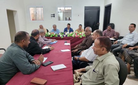 بتوجيهات محافظ الضالع.. المكتب التنفيذي يعقد اجتماعاً بمدراء عموم المديريات ويؤكد مضاعفة الجهود لتعزيز الموارد المالية