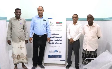 العامري والعمودي يتفقدان سير العمل بمستشفى المحسنة بمنطقة مريمة بسيئون