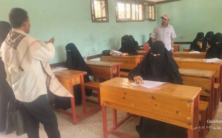 مدير عام المسيمير يتفقد سير العملية الامتحانية بمركز مدرسة الشهيد عباس