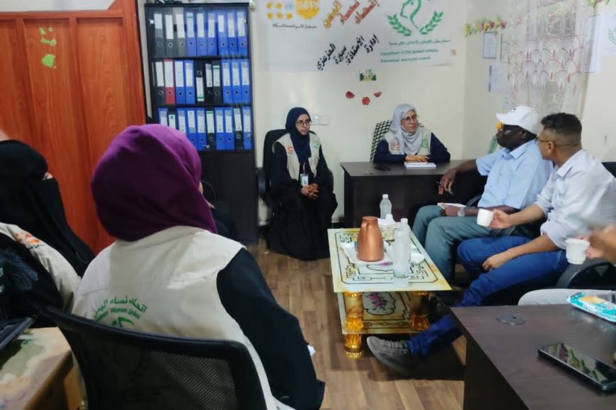 وفد مكتب الأمم المتحدة لتنسيق الشؤون الإنسانية (أوتشا) في تعز يزور المساحة الآمنة للنساء والفتيات بمديرية الشمايتين