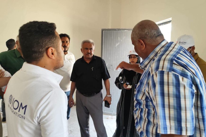 مدير عام تعليم فني عدن يثمن دعم "الهجرة الدولية" خلال تفقد أعمال تأهيل معهد المنصور
