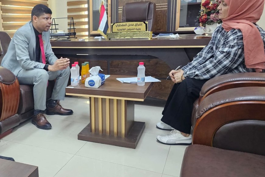 نقيب المهندسين اليمنيين بمحافظة حضرموت يلتقي وزيرة الشؤون القانونية في العاصمة  عدن لبحث إصدار قانون مزاولة المهن الهندسية