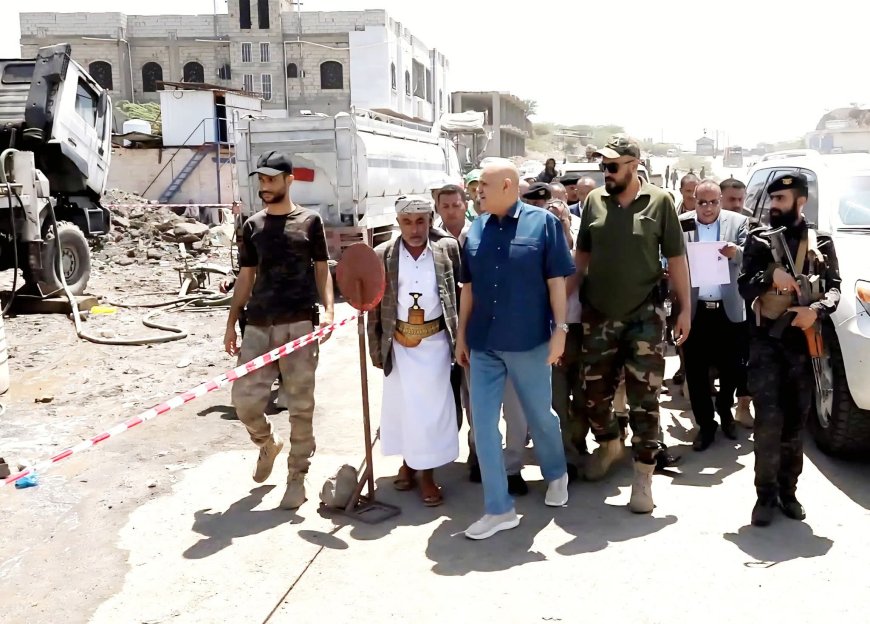 محافظ تعز يدشن مشروع حفر ثلاثة آبار مياه بوادي أمان في الضباب بتمويل من مركز الملك سلمان