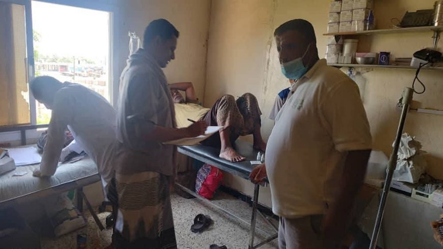 بتوجيهات مدير عام صحة لحج نزول فريق طبي لمعاينة نزلاء السجن المركزي بصبر ونقطة الرباط 