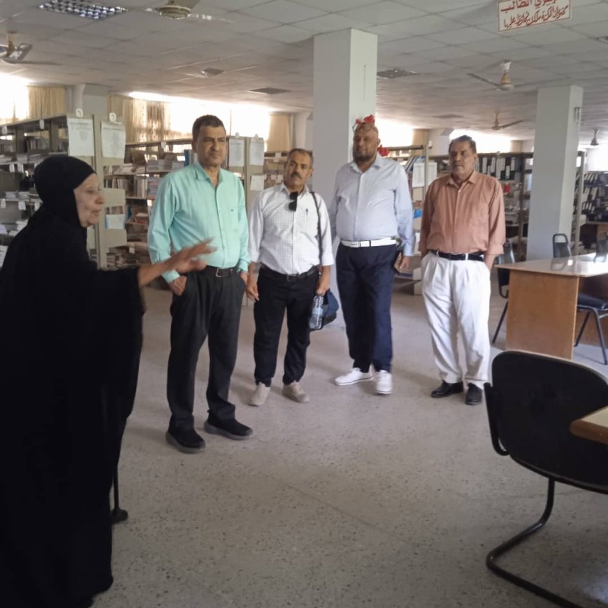 زيارة تفقدية للمكتبة المركزية بجامعة عدن لمتابعة احتياجات التطوير والتأهيل