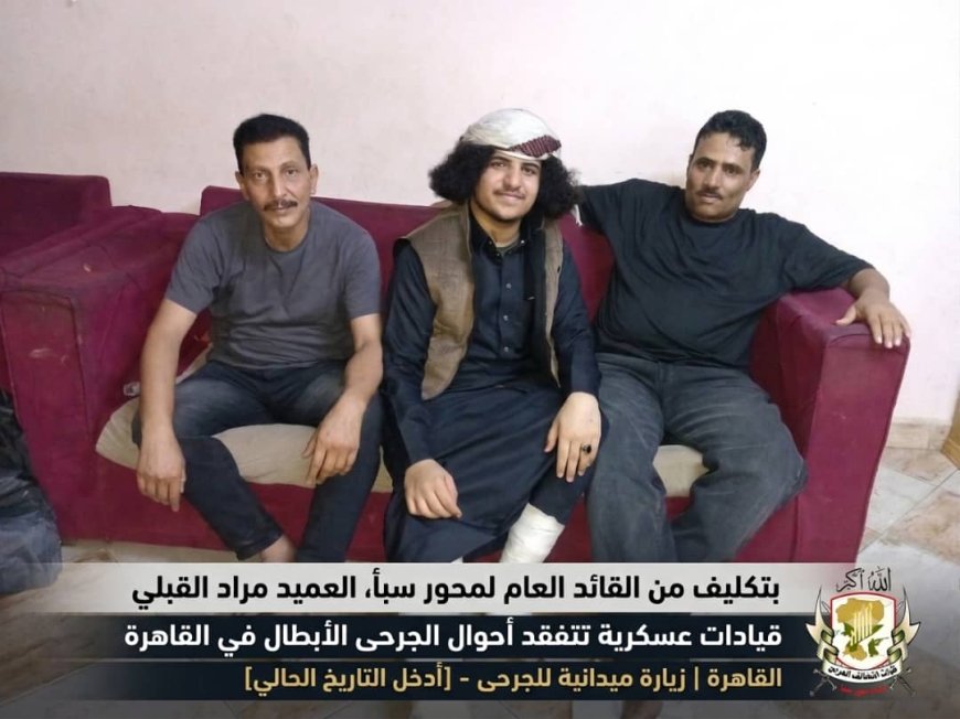 قيادات عسكرية تتفقد جرحى المحور في القاهرة