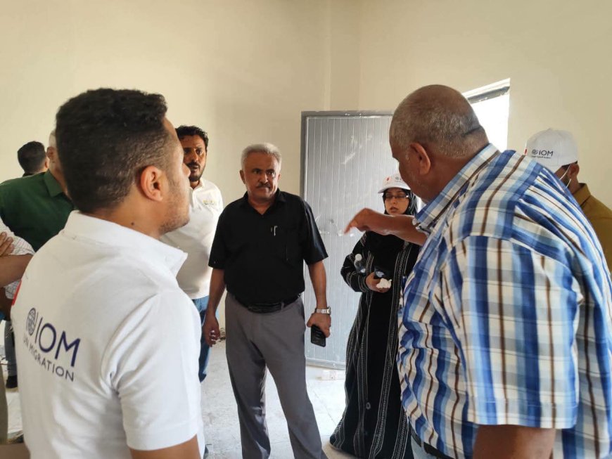 مدير عام تعليم فني عدن يثمن دعم "الهجرة الدولية" خلال تفقد أعمال تأهيل معهد المنصور