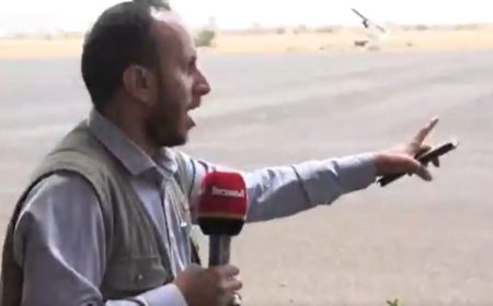 إعلام حوثي يبث أول مشاهد للغارات على مطار صنعاء.. فيديو