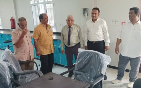 رئيس جامعة لحج يتفقد مشروع مبنى قسم الطب البيطري الجديد بكلية ناصر للعلوم الزراعية
