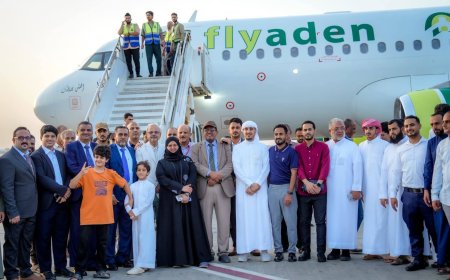 وصول طائرة " المعلا" الجديدة التابعة لشركة فلاي عدن إلى مطار عدن الدولي 