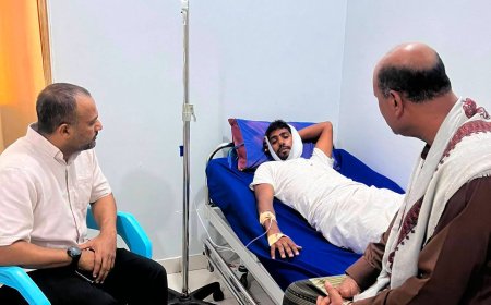 الوكيل المساعد باعلوي يطمئن على المواطن محمد بن خميس ويدين الاعتداء عليه ويشيد بإجراءات ملاحقة الجناة في أبين
