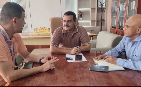 مدير البريقة يبحث مع ممثل مكتب الأمم المتحدة لخدمات المشاريع احتياجات المديرية من مشاريع الطرق