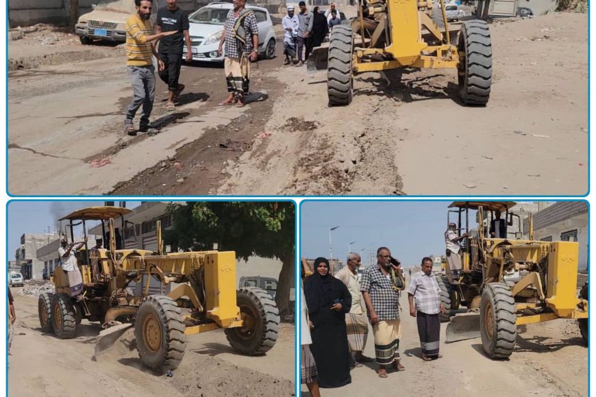 بتوجيهات مدير عام المديرية أحمد الداؤودي.. تدشين حملة رفع الأتربة المتراكمة من الشوارع العامة بمناطق الحسوة والشعب وبئر أحمد بالبريقة