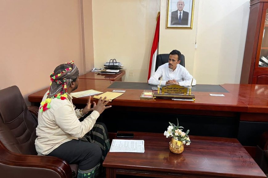 وكيل المحافظة الجيلاني يلتقي الرحالة سالم الدقيل ويطلع على مشروع رحلة القوافل التراثية