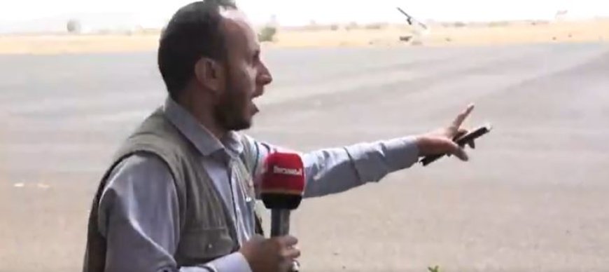 إعلام حوثي يبث أول مشاهد للغارات على مطار صنعاء.. فيديو