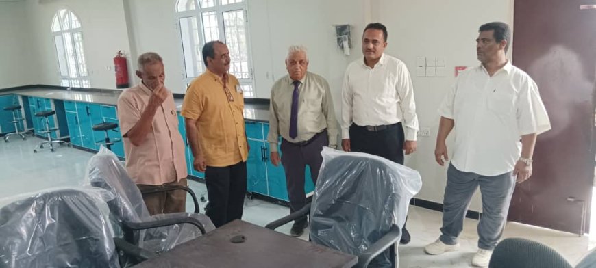 رئيس جامعة لحج يتفقد مشروع مبنى قسم الطب البيطري الجديد بكلية ناصر للعلوم الزراعية