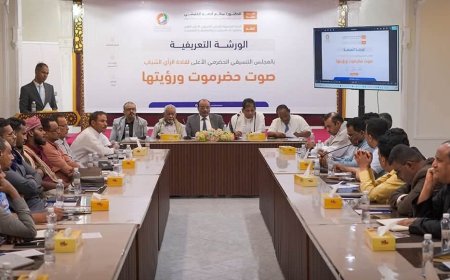 برعاية الخنبشي .. اللجنة التحضيرية تنظم بسيئون ورشة تعريفية بالمجلس التنسيقي الأعلى