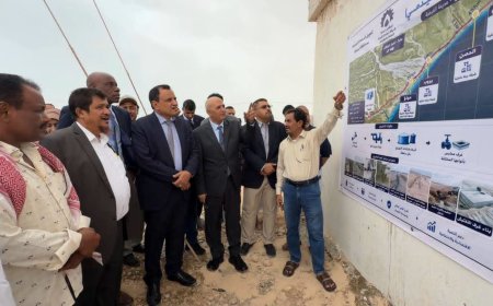 وزيرا المياه والزراعة يتفقدان مشروع المياه بحوف ويضعان حجر الأساس لإعادة تأهيل مبنى إدارة محمية حوف