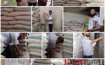 مكتب الصناعة والتجارة بمديرية الملاح بلحج ينفذ حملة رقابية ويضبط 300 كيس من السكر البرازيلي المحظور
