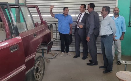 لجنة وزارية تطلع على مشروع استحداث تخصص السيارات الحديثة بالمعهد الوطني للتقنيين والمدربين بعدن