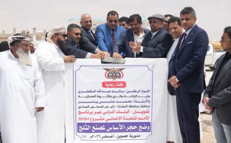 وزيرا الزراعة والمياه يضعان حجر الأساس لمصنع الثلج في حصوين ويتفقدان أضرار إعصار "تيج" على القطاعين الزراعي والمياه