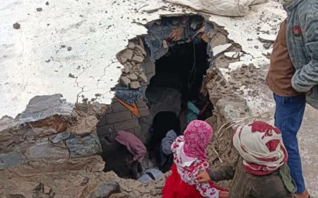 إصابة طفل وأضرار مادية جراء انهيار صخري في قرية حفرات بتعز إثر أمطار غزيرة
