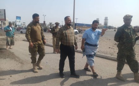 اليزيدي يتفقد أعمال إنشاء حديقة في بوابة ميناء الحاويات..