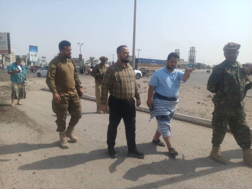 اليزيدي يتفقد أعمال إنشاء حديقة في بوابة ميناء الحاويات..